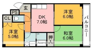 キャピタルハウスⅢ【205号室】の間取り