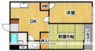 帝塚山コーポラス【6階】の間取り
