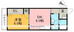 コーポレッドハット【4階】の間取り