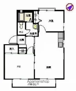 緒方アパハウス A棟【2階】の間取り