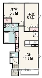 ナチューレ竜南 N棟【103号室】の間取り