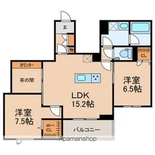 GRANDY VILLA OHTAKANOMORI Ⅱ【3階】の間取り