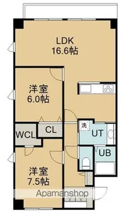 BELLEZZA函館湯川【2階】の間取り