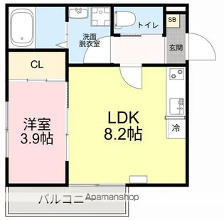 アプリーレ北仙台【2階】の間取り