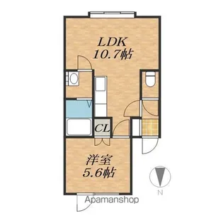 てんほーハイツ南南Ⅱ【2階】の間取り