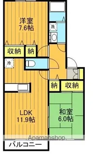 パセオ七ツ池A【2階】の間取り