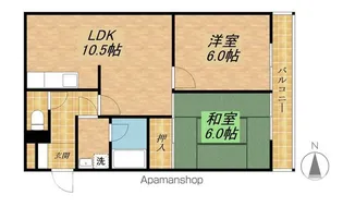 レイティー西大津【105号室】の間取り