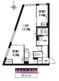 レピュア旗の台レジデンス【203号室】の間取り