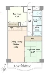 横浜阪東橋ガーデンハウス【4階】の間取り