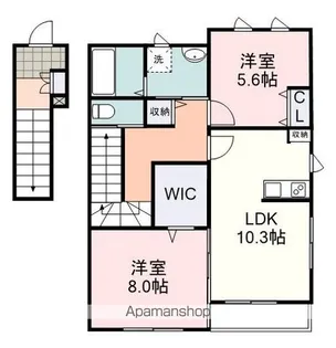 花客家(ハナハッカ)B棟【2階】の間取り