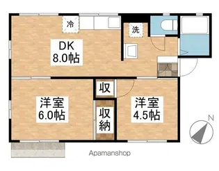 シティハイムサンハイムB【1階】の間取り