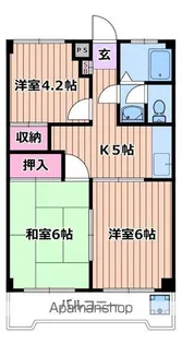 越・ゴールデンフラット【2階】の間取り