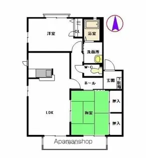 リバービュー A棟【202号室】の間取り