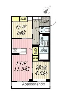 グランディール【203号室】の間取り