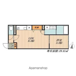 LUORE黒川【302号室】の間取り