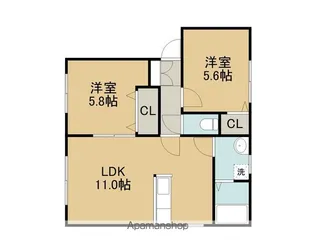 アルカディア花園【102号室】の間取り