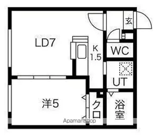 クリスタルN9【102号室】の間取り