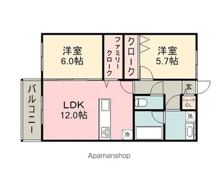 LLUZ津福公園【303号室】の間取り
