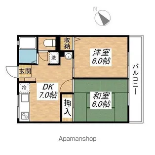 ハイムむらさき【202号室】の間取り