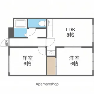 ラフォーレ新札幌A【202号室】の間取り