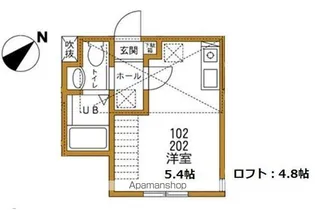 ハーミットクラブハウス横浜霞ヶ丘【2階】の間取り