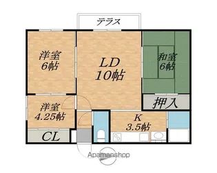 コーポ山口【1階】の間取り
