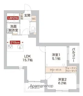 ル・フタバ【5階】の間取り