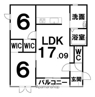 新町マンション【101号室】の間取り