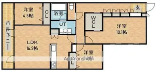 HARU旭ヶ丘【203号室】の間取り