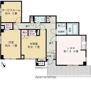 シャテーヌⅡ【1階】の間取り