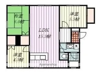 メゾンフォンテーヌ C【2号室】の間取り