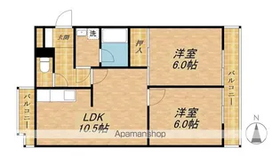 レイティー西大津【3階】の間取り