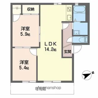 ガーデンハウス芙蓉B【1階】の間取り