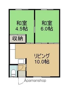 ひのき荘(ヒノキソウ)【2階右号室】の間取り