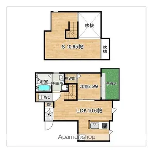 DREAMSTAGECANAL和白【103号室】の間取り