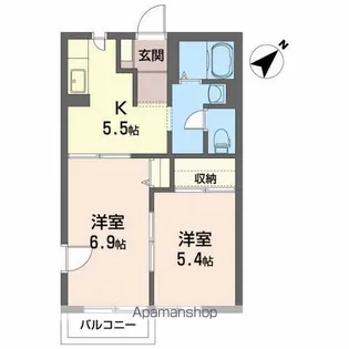シャーメゾン【1階】の間取り