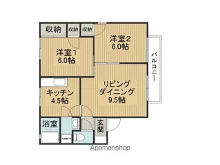 ベルジェ・荻須B棟【206号室】の間取り