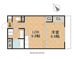 サンヴィラK【101号室】の間取り