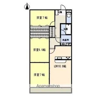 プレステージ高間【1階】の間取り