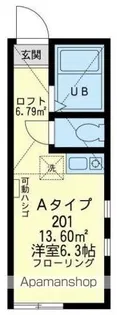 ユナイト根岸ジェームスワット【2階】の間取り