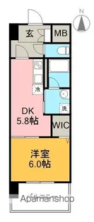 1DKの間取り画像