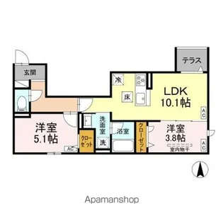 セレスティア上北沢【2階】の間取り