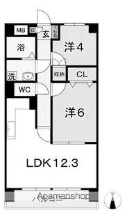 厚生町クラウンズマンション【605号室】の間取り