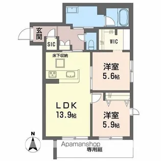 メゾンエディアン新金岡【1階】の間取り
