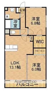 エクレールA&K【401号室】の間取り