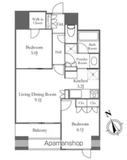 ウエストパークタワー池袋【6階】の間取り