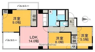 ハイツ永国寺【5階】の間取り