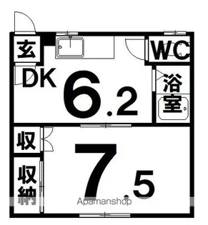 藤原マンションⅡ【2階1号号室】の間取り