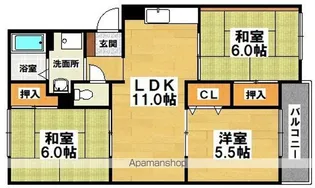 ネオグレイス【201号室】の間取り