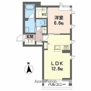 ベレオ鳴神【1階】の間取り